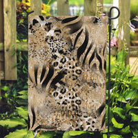 Wild Animal Skins Garden Flag Zebra Tiger Leopard Mix Skin - Wonder Print Shop