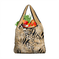 Wild Animal Skins Grocery Bag Zebra Tiger Leopard Mix Skin - Wonder Print Shop