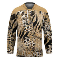 Wild Animal Skins Hockey Jersey Zebra Tiger Leopard Mix Skin - Wonder Print Shop