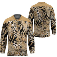 Wild Animal Skins Hockey Jersey Zebra Tiger Leopard Mix Skin - Wonder Print Shop