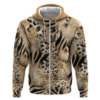 Wild Animal Skins Hoodie Zebra Tiger Leopard Mix Skin - Wonder Print Shop