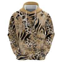 Wild Animal Skins Hoodie Zebra Tiger Leopard Mix Skin - Wonder Print Shop