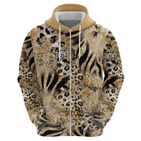 Wild Animal Skins Hoodie Zebra Tiger Leopard Mix Skin - Wonder Print Shop