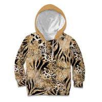 Wild Animal Skins Kid Hoodie Zebra Tiger Leopard Mix Skin - Wonder Print Shop