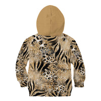 Wild Animal Skins Kid Hoodie Zebra Tiger Leopard Mix Skin - Wonder Print Shop