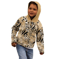 Wild Animal Skins Kid Hoodie Zebra Tiger Leopard Mix Skin - Wonder Print Shop
