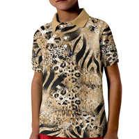 Wild Animal Skins Kid Polo Shirt Zebra Tiger Leopard Mix Skin - Wonder Print Shop