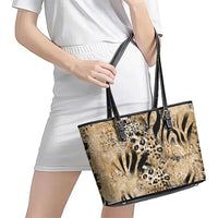 Wild Animal Skins Leather Tote Bag Zebra Tiger Leopard Mix Skin - Wonder Print Shop