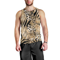 Wild Animal Skins Men Tank Top Zebra Tiger Leopard Mix Skin - Wonder Print Shop