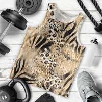 Wild Animal Skins Men Tank Top Zebra Tiger Leopard Mix Skin - Wonder Print Shop