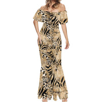 Wild Animal Skins Mermaid Dress Zebra Tiger Leopard Mix Skin - Wonder Print Shop