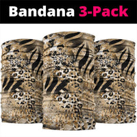 Wild Animal Skins Neck Gaiter Zebra Tiger Leopard Mix Skin - Wonder Print Shop