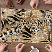 Wild Animal Skins Puzzle Zebra Tiger Leopard Mix Skin - Wonder Print Shop