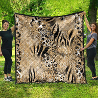 Wild Animal Skins Quilt Zebra Tiger Leopard Mix Skin - Wonder Print Shop