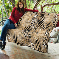 Wild Animal Skins Quilt Zebra Tiger Leopard Mix Skin - Wonder Print Shop