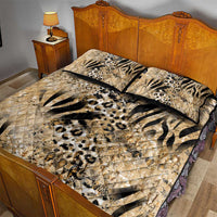 Wild Animal Skins Quilt Bed Set Zebra Tiger Leopard Mix Skin - Wonder Print Shop
