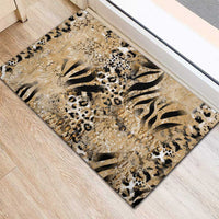 Wild Animal Skins Rubber Doormat Zebra Tiger Leopard Mix Skin - Wonder Print Shop