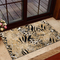 Wild Animal Skins Rubber Doormat Zebra Tiger Leopard Mix Skin - Wonder Print Shop