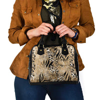 Wild Animal Skins Shoulder Handbag Zebra Tiger Leopard Mix Skin - Wonder Print Shop