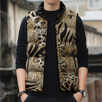 Wild Animal Skins Sleeveless Puffer Jacket Zebra Tiger Leopard Mix Skin - Wonder Print Shop