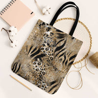 Wild Animal Skins Tote Bag Zebra Tiger Leopard Mix Skin - Wonder Print Shop