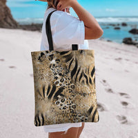 Wild Animal Skins Tote Bag Zebra Tiger Leopard Mix Skin - Wonder Print Shop