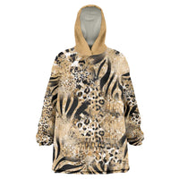 Wild Animal Skins Wearable Blanket Hoodie Zebra Tiger Leopard Mix Skin - Wonder Print Shop