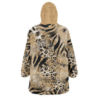 Wild Animal Skins Wearable Blanket Hoodie Zebra Tiger Leopard Mix Skin - Wonder Print Shop