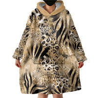 Wild Animal Skins Wearable Blanket Hoodie Zebra Tiger Leopard Mix Skin - Wonder Print Shop