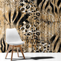 Wild Animal Skins Window Curtain Zebra Tiger Leopard Mix Skin - Wonder Print Shop