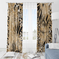 Wild Animal Skins Window Curtain Zebra Tiger Leopard Mix Skin - Wonder Print Shop