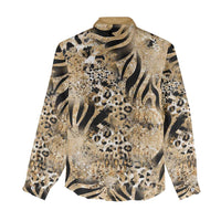 Wild Animal Skins Women Casual Shirt Zebra Tiger Leopard Mix Skin - Wonder Print Shop