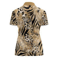 Wild Animal Skins Women Polo Shirt Zebra Tiger Leopard Mix Skin - Wonder Print Shop
