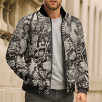 Wild Animal Skins Bomber Puffer Jacket Snake and Crocodile Mix Skin - Wonder Print Shop