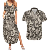 Wild Animal Skins Couples Matching Summer Maxi Dress and Hawaiian Shirt Snake and Crocodile Mix Skin - Wonder Print Shop