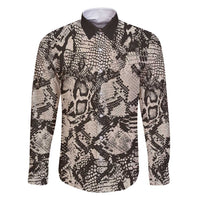 Wild Animal Skins Family Matching Long Sleeve Bodycon Dress and Hawaiian Shirt Snake and Crocodile Mix Skin - Wonder Print Shop