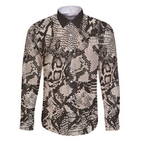 Wild Animal Skins Family Matching Off The Shoulder Long Sleeve Dress and Hawaiian Shirt Snake and Crocodile Mix Skin - Wonder Print Shop