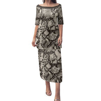 Wild Animal Skins Family Matching Puletasi and Hawaiian Shirt Snake and Crocodile Mix Skin - Wonder Print Shop