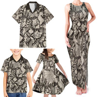 Wild Animal Skins Family Matching Tank Maxi Dress and Hawaiian Shirt Snake and Crocodile Mix Skin - Wonder Print Shop
