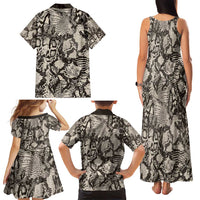 Wild Animal Skins Family Matching Tank Maxi Dress and Hawaiian Shirt Snake and Crocodile Mix Skin - Wonder Print Shop