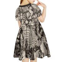 Wild Animal Skins Kid Short Sleeve Dress Snake and Crocodile Mix Skin - Wonder Print Shop