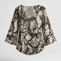 Wild Animal Skins Kimono Sleeve Blouse Snake and Crocodile Mix Skin - Wonder Print Shop