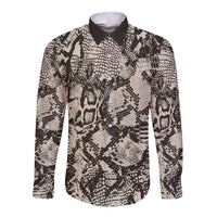 Wild Animal Skins Long Sleeve Button Shirt Snake and Crocodile Mix Skin - Wonder Print Shop