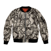 Wild Animal Skins Sleeve Zip Bomber Jacket Snake and Crocodile Mix Skin - Wonder Print Shop
