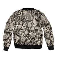 Wild Animal Skins Sleeve Zip Bomber Jacket Snake and Crocodile Mix Skin - Wonder Print Shop