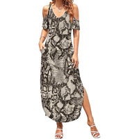 Wild Animal Skins Summer Maxi Dress Snake and Crocodile Mix Skin - Wonder Print Shop