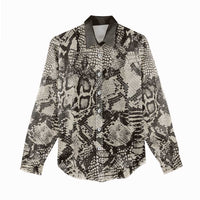 Wild Animal Skins Women Casual Shirt Snake and Crocodile Mix Skin - Wonder Print Shop