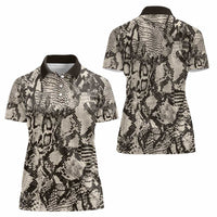 Wild Animal Skins Women Polo Shirt Snake and Crocodile Mix Skin - Wonder Print Shop