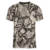 Wild Animal Skins Women V-Neck T-Shirt Snake and Crocodile Mix Skin - Wonder Print Shop