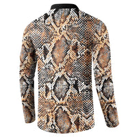 Wild Animal Skins Button Sweatshirt Vintage Snake Skin Pattern - Wonder Print Shop
